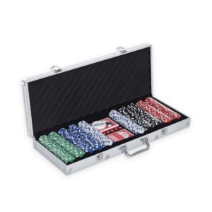 Mallette de poker 500 jetons en aluminium, photo du produit sur fond blanc