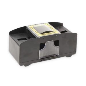 Mélangeur de cartes électrique à piles, 2 jeux, photo du produit sur fond blanc